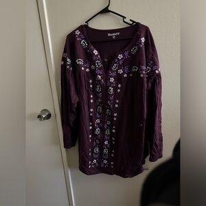 Long sleeve beautiful shirt with flowers